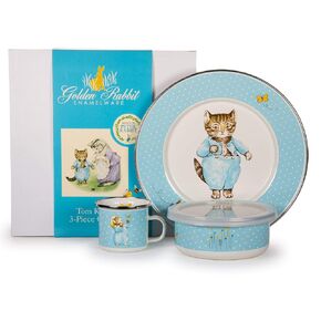 Golden Rabbit Enamelware - 3-piece Child Dinner Set (Baseball)