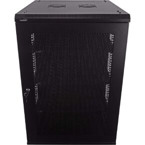 Navepoint 18U Deluxe IT Wallmount Cabinet Enclosure 19-Inch Server Network Rack with Locking Perforated Door 24-Inches Deep Black with/Shelves