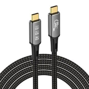 CABLEDECONN USB4 240W Thunderbolt 4 Extension 1M 3.3FT 8K USB C Cable M/M Fast Charging 40Gbps Data Transfer Ultra HD 7680 * 4320 8K@60Hz 4K@144Hz Video Cable Compatible with Different USB-C Devices