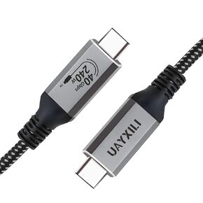 USB 4 Cable for Thunderbolt 4 Cable with 240W Fast Charging,40Gbps Data Transfer and 8K@60Hz Video,USB4/USB-C Data Cable Compatible with Thunderbolt 4/3, iPhone15,MacBook (Grey, 4FT/1.2M)