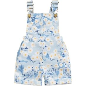 GOOCHEER Toddler Baby Girls Outfit Flower Print Jumpsuit Sleeveless Suspender Romper Overall Shorts Summer Clothes