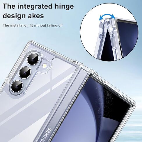 for Samsung Galaxy Z Fold 6 Case, Z Fold 6 Case with Camera Frame Protection, Thin Anti-Scratch PC Matte Translucent Back & Flexible TPU Hinge Shockproof Phone Case for Z Fold 6 5G (Black) in Saudi Arabia