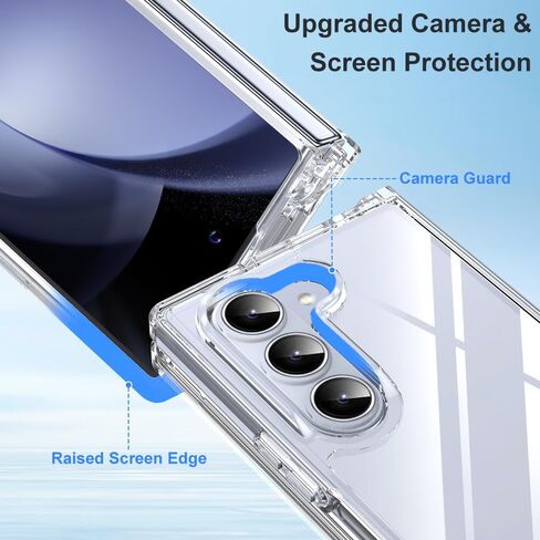 for Samsung Galaxy Z Fold 6 Case, Z Fold 6 Case with Camera Frame Protection, Thin Anti-Scratch PC Matte Translucent Back & Flexible TPU Hinge Shockproof Phone Case for Z Fold 6 5G (Black) in Saudi Arabia