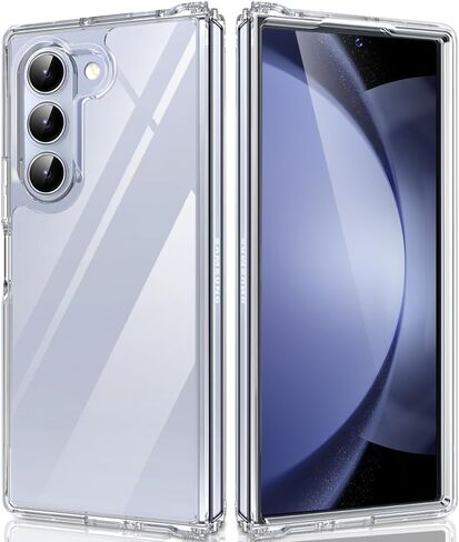 for Samsung Galaxy Z Fold 6 Case, Z Fold 6 Case with Camera Frame Protection, Thin Anti-Scratch PC Matte Translucent Back & Flexible TPU Hinge Shockproof Phone Case for Z Fold 6 5G (Black) in Saudi Arabia