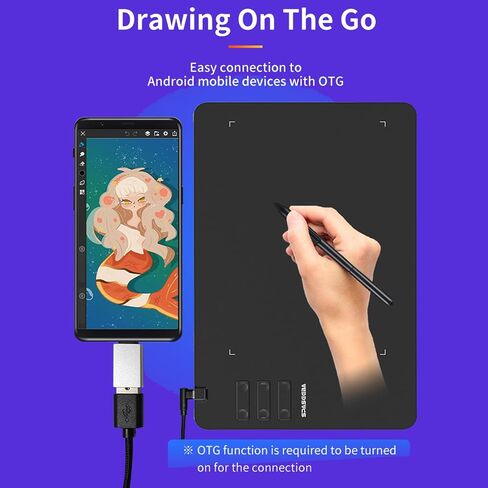 تابلت رسم T605S مقاس 6.7x4 بوصة تابلت رسم رقمي للرسومات مع ضغط قلم 8192 و6 مفاتيح ساخنة مخصصة للتدريس والتصميم والمبتدئين عبر الإنترنت من جامعة ولاية أوهايو، والعمل مع أجهزة Mac والكمبيوتر الشخصي والهواتف المحمولة in Kuwait