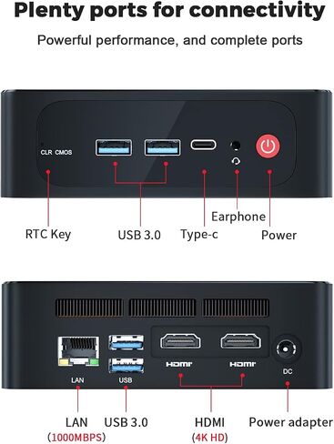 Beelink SER3 Mini PC, High-Performance Mini Computer AMD Ryzen 7 3750H(up to 4GHz) 16GB SO-DIMM DDR4&500GB NvMe SSD, 4K UHD Dual Display&Dual HDMI, Type-C Support PD Charge&Gaming Mini-PC in Saudi Arabia