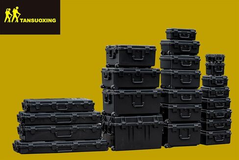 حافظة صلبة من Impact مزودة برغوة قابلة للتخصيص ومقاومة للماء والغبار مقاس 19.2 × 15.2 × 7.3 بوصة حافظة كاميرا واقية بمقبض وصندوق أدوات (أسود) in Saudi Arabia
