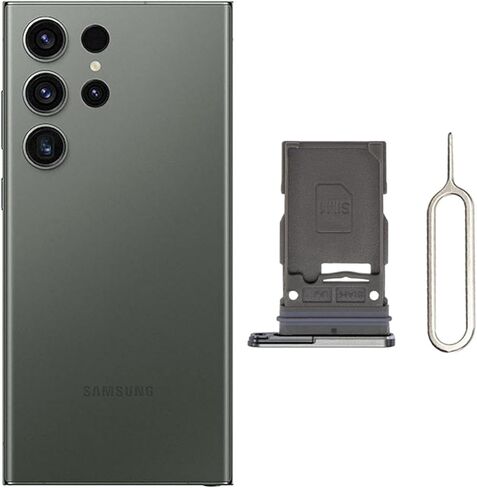 for Samsung Galaxy S23 Ultra Single SIM Card Tray Card Holder Slot Replacement Parts + Open Eject Pin (Black) in Kuwait