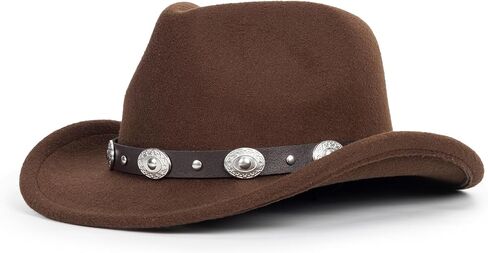 قبعة رعاة البقر الغربية للأطفال للأولاد والبنات، قبعة راعية البقر، قبعة فيدورا بنية مناسبة لعمر 2-7 سنوات in Kuwait