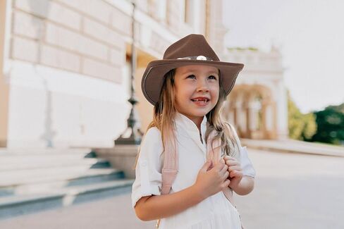 قبعة رعاة البقر الغربية للأطفال للأولاد والبنات، قبعة راعية البقر، قبعة فيدورا بنية مناسبة لعمر 2-7 سنوات in Kuwait