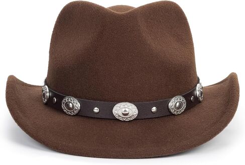 قبعة رعاة البقر الغربية للأطفال للأولاد والبنات، قبعة راعية البقر، قبعة فيدورا بنية مناسبة لعمر 2-7 سنوات in Kuwait