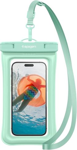 Spigen AquaShield Universal Waterproof Phone Pouch, Waterproof Phone Case, PVC Protective Dry Bag Cases with IPX8 A601 Compatible with iPhone, Galaxy, Google (Pack of 1) - Transparent Crystal Clear in Saudi Arabia