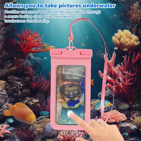 Dohia Waterproof Phone Pouch with Crossbody Lanyard Waterproof Phone Case for iPhone 15 14 13 12 Pro Max IPX8 Samsung Cellphone Dry Bag Beach Essentials D3 -FSSJD (Blue) in Saudi Arabia