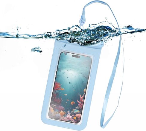 Dohia Waterproof Phone Pouch with Crossbody Lanyard Waterproof Phone Case for iPhone 15 14 13 12 Pro Max IPX8 Samsung Cellphone Dry Bag Beach Essentials D3 -FSSJD (Blue) in Saudi Arabia