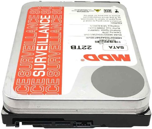 MDD (MDD22TSATA25672DVR) 22 تيرابايت 7200 دورة في الدقيقة 256 ميجابايت كاش SATA 6.0 جيجابايت/ثانية 3.5 بوصة محرك الأقراص الصلبة للمراقبة الداخلية - ضمان 3 سنوات (متجدد) in Kuwait