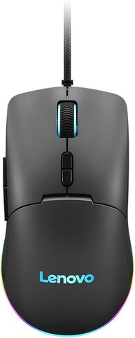 Lenovo 100 Wired USB Computer Mouse for PC, Laptop, Computer with Windows - Full-Size - Ambidextrous Design - 3 Buttons - Red Optical Sensor – Black in Saudi Arabia