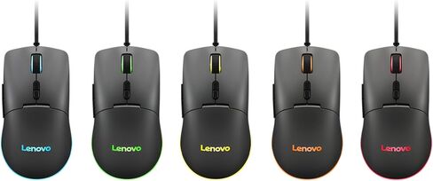 Lenovo 100 Wired USB Computer Mouse for PC, Laptop, Computer with Windows - Full-Size - Ambidextrous Design - 3 Buttons - Red Optical Sensor – Black in Saudi Arabia