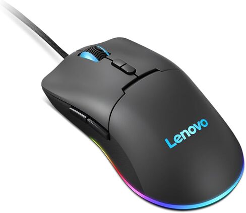 Lenovo 100 Wired USB Computer Mouse for PC, Laptop, Computer with Windows - Full-Size - Ambidextrous Design - 3 Buttons - Red Optical Sensor – Black in Saudi Arabia