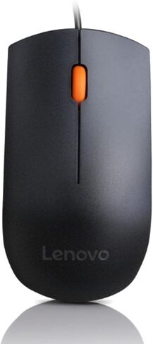 Lenovo 100 Wired USB Computer Mouse for PC, Laptop, Computer with Windows - Full-Size - Ambidextrous Design - 3 Buttons - Red Optical Sensor – Black in Saudi Arabia