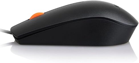 Lenovo 100 Wired USB Computer Mouse for PC, Laptop, Computer with Windows - Full-Size - Ambidextrous Design - 3 Buttons - Red Optical Sensor – Black in Saudi Arabia