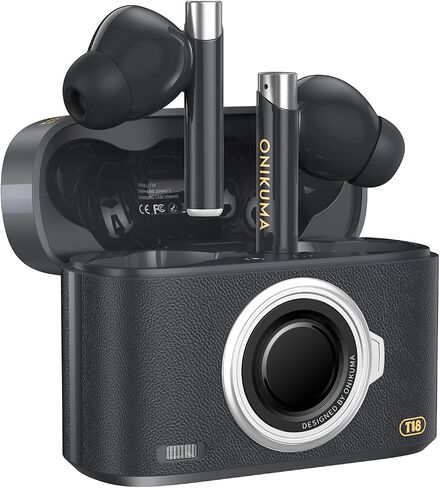 Wireless Earbuds, Bluetooth 5.3 Earbuds with Dual ENC Mic, Bluetooth Headphones in Ear with HD Mic HiFi Stereo Sound, Game Music Dual Mode Retro Camera Design for iOS Android in Saudi Arabia