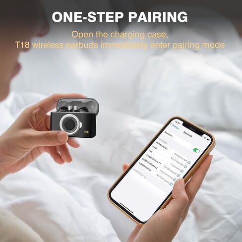 Wireless Earbuds, Bluetooth 5.3 Earbuds with Dual ENC Mic, Bluetooth Headphones in Ear with HD Mic HiFi Stereo Sound, Game Music Dual Mode Retro Camera Design for iOS Android in Saudi Arabia