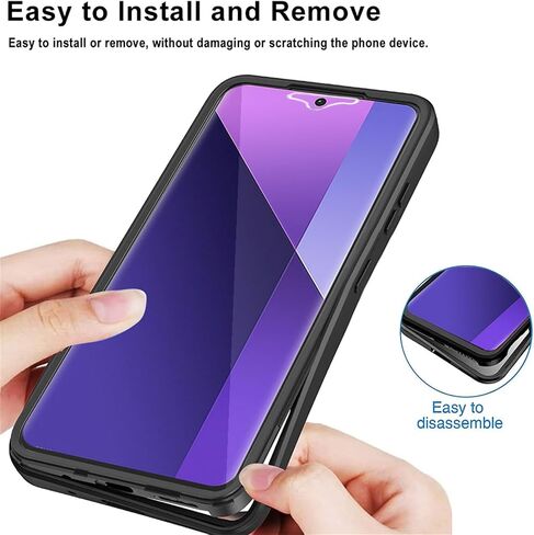 360°All-Inclusive Case for Xiaomi Redmi Note 13 Pro Plus 5G, [Built in Screen Protector] Dual Layer Full Body Shockproof Dustproof Clear Phone Case for Redmi Note 13 Pro Plus 5G QB-Black in Saudi Arabia
