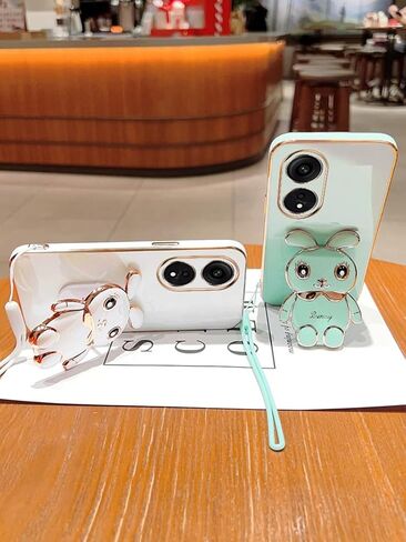 حافظة لهاتف OnePlus Nord N30 5G ثلاثية الأبعاد بتصميم كرتوني لطيف على شكل أرنب مخفي للنساء والفتيات، حافظة هاتف بناتي من السيليكون الناعم اللامع بطلاء فاخر مع غطاء حماية للكاميرا لهاتف OnePlus N30 5G وردي in Kuwait