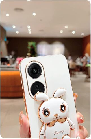 حافظة لهاتف OnePlus Nord N30 5G ثلاثية الأبعاد بتصميم كرتوني لطيف على شكل أرنب مخفي للنساء والفتيات، حافظة هاتف بناتي من السيليكون الناعم اللامع بطلاء فاخر مع غطاء حماية للكاميرا لهاتف OnePlus N30 5G وردي in Kuwait