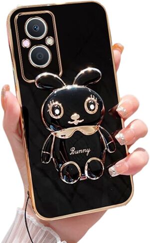 for OnePlus Nord N30 5G Case 3D Cute Cartoon Hidden Rabbit Kickstand Design for Women Girls,Luxury Plating Glitter Soft Silicone Girly Phone Case with Camera Protection Cover for OnePlus N30 5G Pink in Saudi Arabia