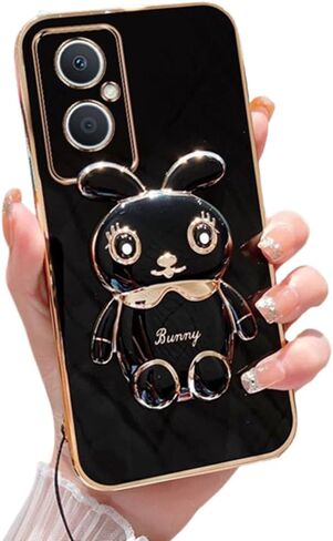 حافظة لهاتف OnePlus Nord N30 5G ثلاثية الأبعاد بتصميم كرتوني لطيف على شكل أرنب مخفي للنساء والفتيات، حافظة هاتف بناتي من السيليكون الناعم اللامع بطلاء فاخر مع غطاء حماية للكاميرا لهاتف OnePlus N30 5G وردي in Kuwait
