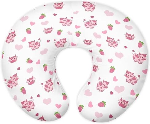 Pillow Cover Breastfeeding Pillow Slipcover for Moms Soft Breathable Knit Fabric Newborn Infant Feeding Pillow Covers for Baby Girl Boy, Love Print in Saudi Arabia