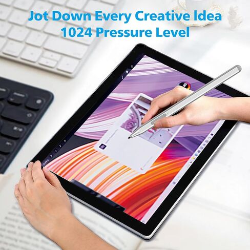 Stylus Pen for Microsoft Surface Pro11/10/9/8/X/7+/6/5/4, Surface Go 4/3/2/1, Surface Laptop1-5/Studio/Book 3/2/1 with Eraser Side Button,Palm Rejection,Tilt Function,1024 Pressure in Kuwait