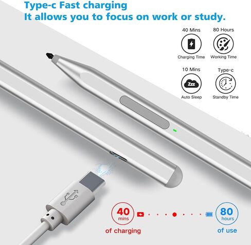Stylus Pen for Microsoft Surface Pro11/10/9/8/X/7+/6/5/4, Surface Go 4/3/2/1, Surface Laptop1-5/Studio/Book 3/2/1 with Eraser Side Button,Palm Rejection,Tilt Function,1024 Pressure in Kuwait
