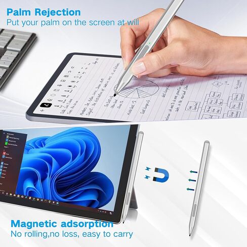 Stylus Pen for Microsoft Surface Pro11/10/9/8/X/7+/6/5/4, Surface Go 4/3/2/1, Surface Laptop1-5/Studio/Book 3/2/1 with Eraser Side Button,Palm Rejection,Tilt Function,1024 Pressure in Kuwait