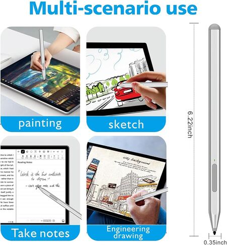 Stylus Pen for Microsoft Surface Pro11/10/9/8/X/7+/6/5/4, Surface Go 4/3/2/1, Surface Laptop1-5/Studio/Book 3/2/1 with Eraser Side Button,Palm Rejection,Tilt Function,1024 Pressure in Kuwait