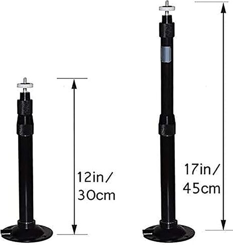 حامل جهاز عرض 2-Be-Best، حامل سقف لجهاز العرض 12-17.7 بوصة ارتفاع قابل للتعديل يدور 360 درجة، حامل جهاز عرض على الحائط من سبائك الألومنيوم المقاوم للصدأ، حامل جهاز عرض بخيط 1/4 بوصة لأجهزة العرض باللون الأسود in Kuwait