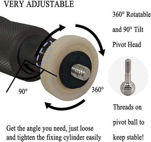 حامل جهاز عرض 2-Be-Best، حامل سقف لجهاز العرض 12-17.7 بوصة ارتفاع قابل للتعديل يدور 360 درجة، حامل جهاز عرض على الحائط من سبائك الألومنيوم المقاوم للصدأ، حامل جهاز عرض بخيط 1/4 بوصة لأجهزة العرض باللون الأسود in Kuwait