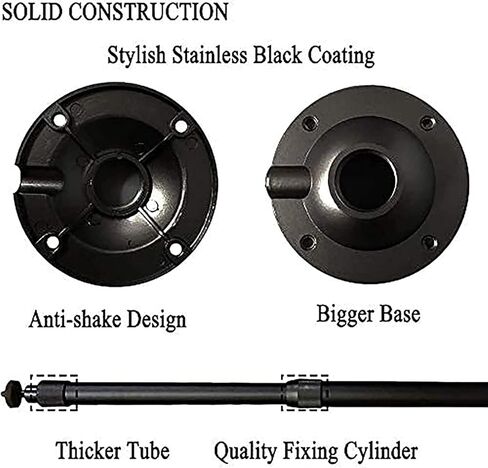 حامل جهاز عرض 2-Be-Best، حامل سقف لجهاز العرض 12-17.7 بوصة ارتفاع قابل للتعديل يدور 360 درجة، حامل جهاز عرض على الحائط من سبائك الألومنيوم المقاوم للصدأ، حامل جهاز عرض بخيط 1/4 بوصة لأجهزة العرض باللون الأسود in Kuwait