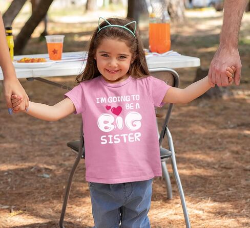قميص الأخت الكبرى سأكون أختًا كبيرة إعلانًا جديدًا قمصان للأطفال الصغار قمصان بناتي للترويج للأطفال البنات على شكل قلب تي شيرت in Kuwait