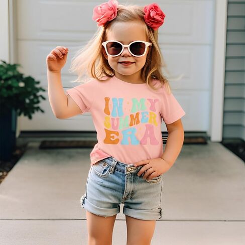 in My Summer Era Shirts Toddler Baby Girls T-shirt Star Graphic Tops Short Sleeve Casual Tees Clothes 1-6T in Saudi Arabia