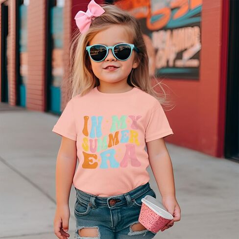 in My Summer Era Shirts Toddler Baby Girls T-shirt Star Graphic Tops Short Sleeve Casual Tees Clothes 1-6T in Saudi Arabia