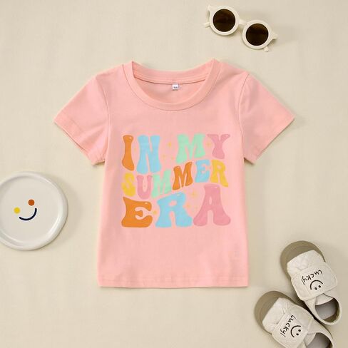 in My Summer Era Shirts Toddler Baby Girls T-shirt Star Graphic Tops Short Sleeve Casual Tees Clothes 1-6T in Saudi Arabia