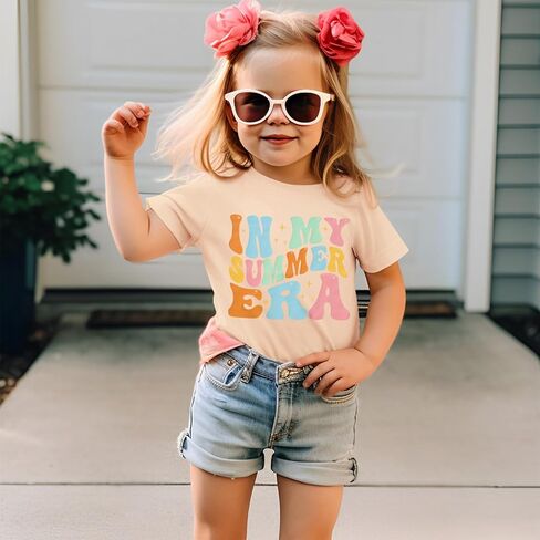 in My Summer Era Shirts Toddler Baby Girls T-shirt Star Graphic Tops Short Sleeve Casual Tees Clothes 1-6T in Saudi Arabia