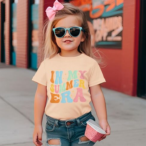 in My Summer Era Shirts Toddler Baby Girls T-shirt Star Graphic Tops Short Sleeve Casual Tees Clothes 1-6T in Saudi Arabia