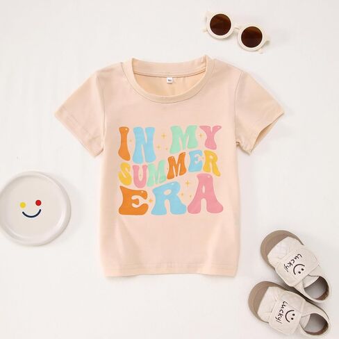 in My Summer Era Shirts Toddler Baby Girls T-shirt Star Graphic Tops Short Sleeve Casual Tees Clothes 1-6T in Saudi Arabia