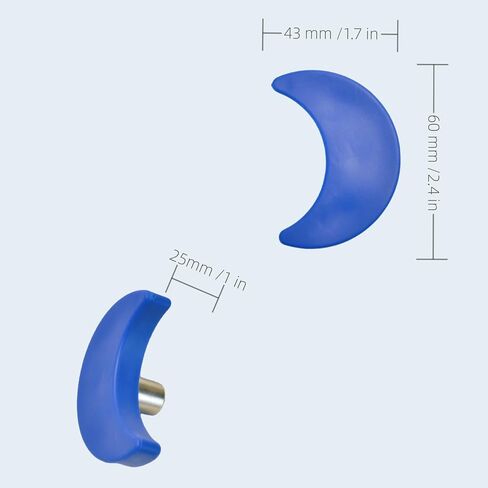 6 pack moon shape dresser pulls for kids rubber handles for cabinet drawers for nusery room and closet (blue) in Saudi Arabia