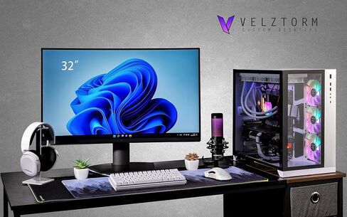 Velztorm Lux Gaming & Entertainment Desktop PC (AMD Ryzen 9 5950X 16-Core, 64GB RAM, 1TB PCIe SSD + 2TB HDD (3.5), GeForce RTX 4070 Ti 12GB, Wifi, White, Win 11 Pro) in Saudi Arabia