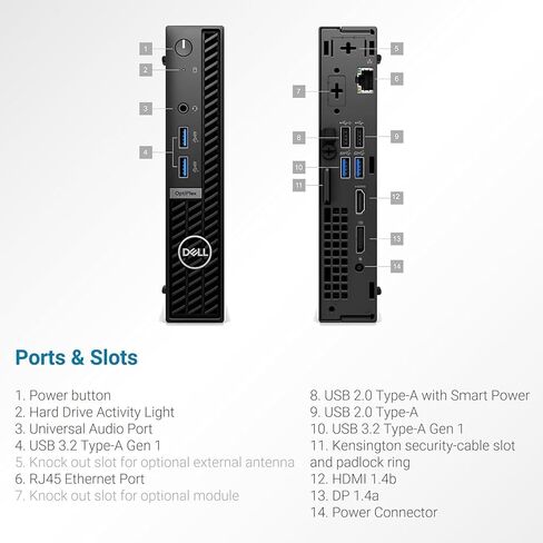 كمبيوتر سطح المكتب الصغير للأعمال طراز OptiPlex 7000 من Dell لعام 2024 | معالج Intel 12-Core i9 الثاني عشر بسرعة تصل إلى 5.1 جيجا هرتز | 64 جيجا رام | 1 تيرابايت اس اس دي | واي فاي 6 | منفذ العرض | ويندوز 11 برو in Kuwait