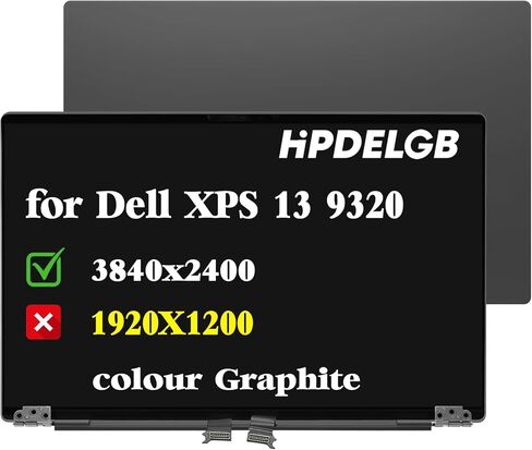 Replacement for Dell XPS 13 Plus 9320 09PG51 9PG51 3840x2400 13.4 inch LCD Touch Screen Digitizer Display Assembly (Graphite) in Saudi Arabia